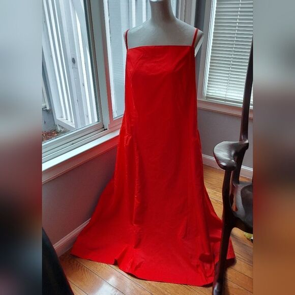 A New Day Flowy Halter Dress Size 24/22 NWT 3 Available 1 Orange/2 Cream - Picture 2 of 8